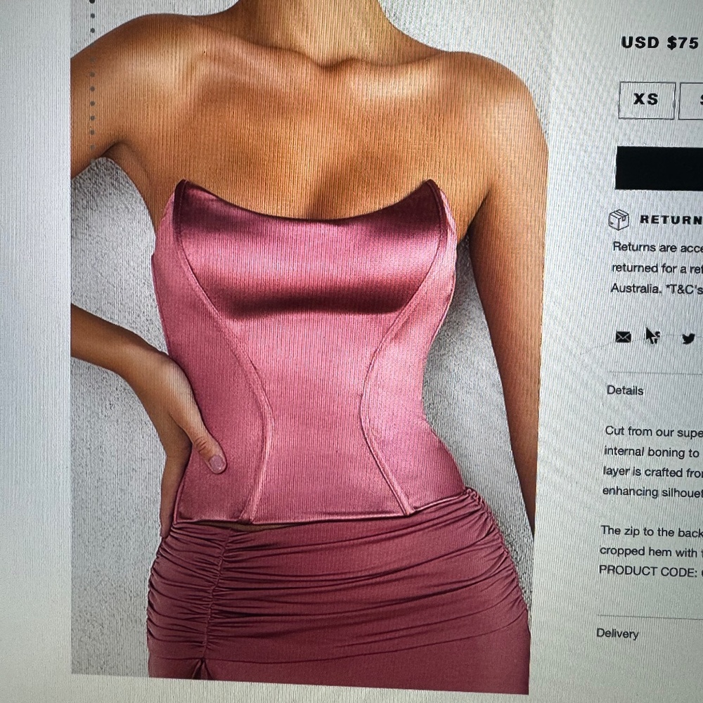 Mistress Rocks Pink Strapless Corset -M